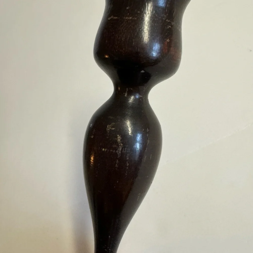 Vtg. Dark Brown handmade tapered candlesticks.Adds warmth to room.